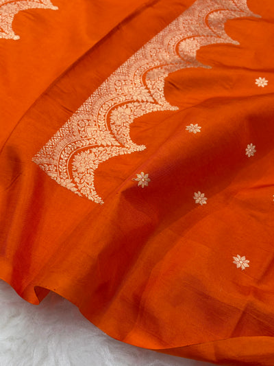 Orange Shades Boota Handwoven Pure Katan Paper Silk RM-19