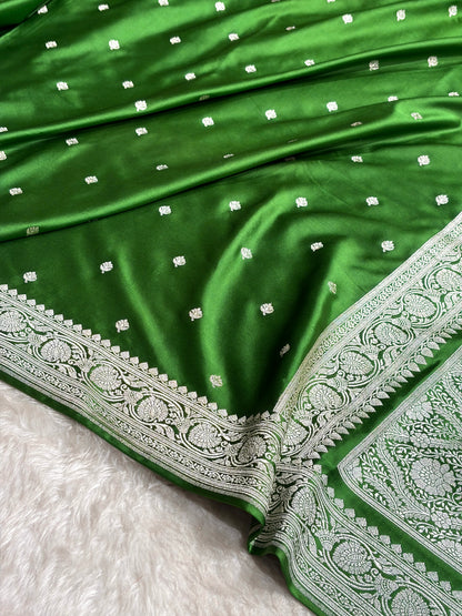 Banarasi Mahndi Booti Mashru Silk Saree MS10