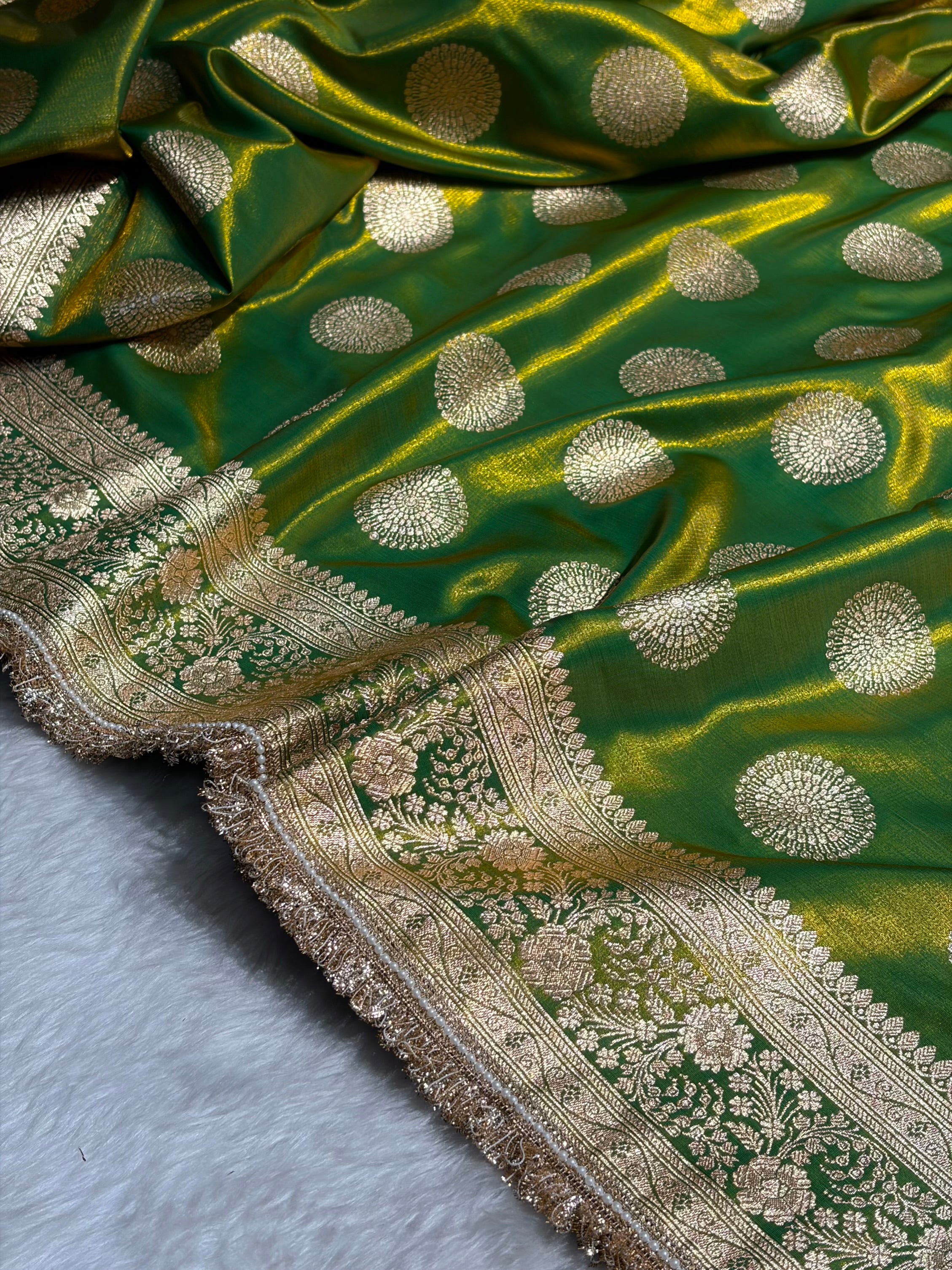 Liril Mehendi Shades With Gotta Patti Satin Silk Saree SSGP33