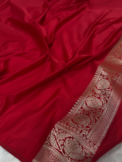 Red Shades Floral Boota Mashru Silk Saree MSM 77