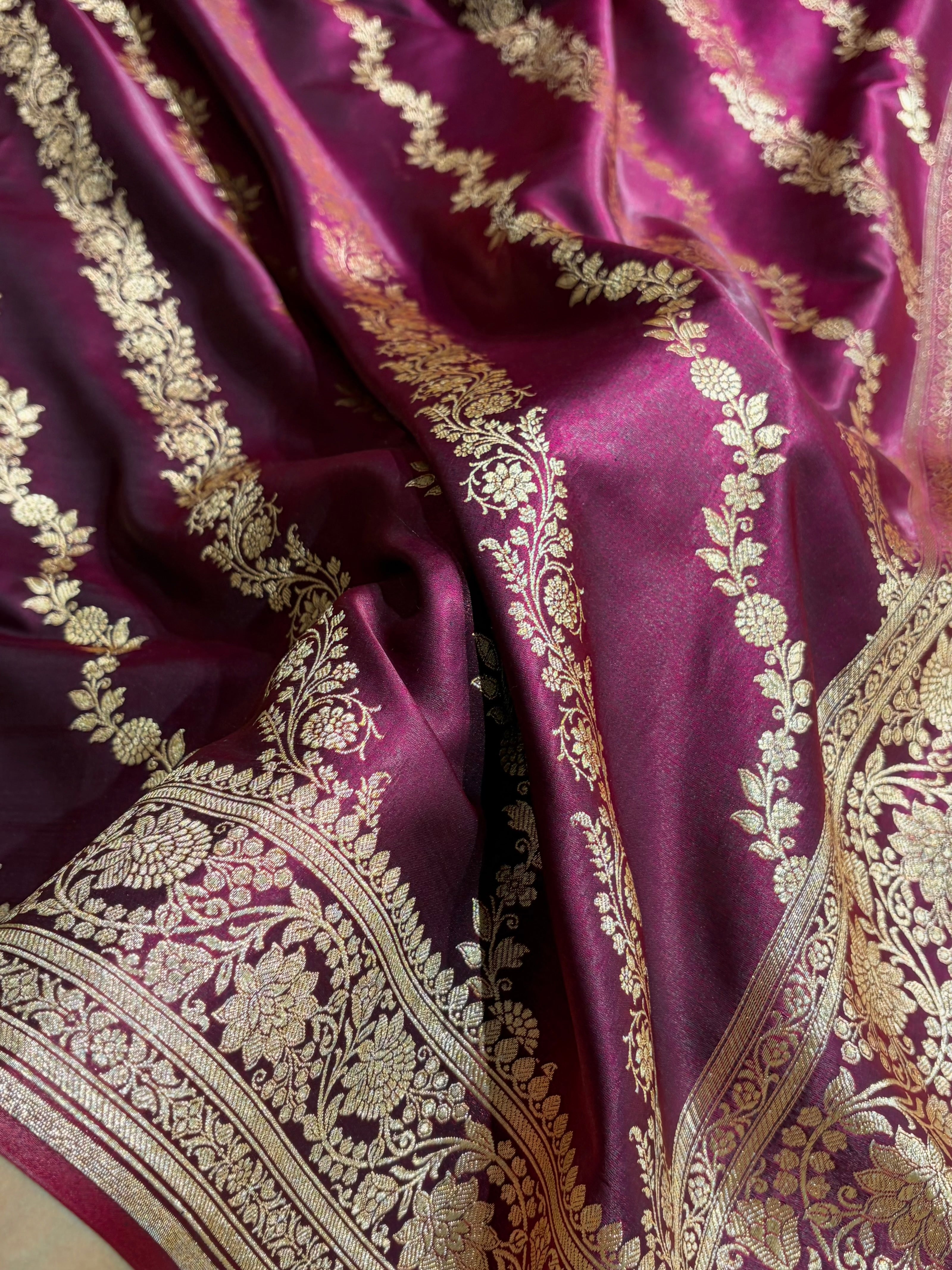 Ultra Light Weight Satin Silk Wine Cross SS10