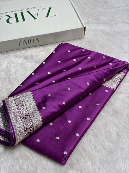Purple Booti Mashru Silk Saree MS26