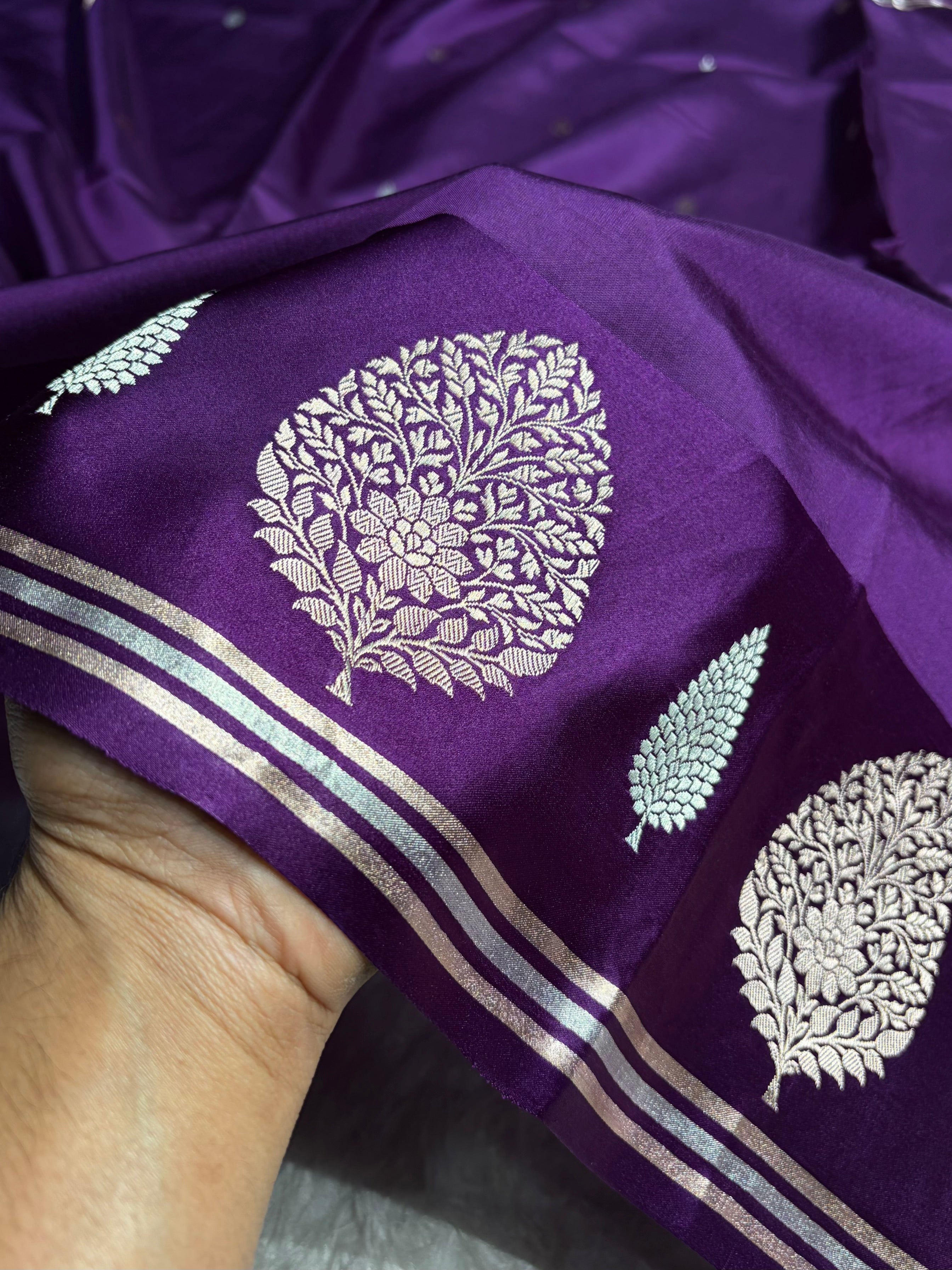 Wine Shades Handwoven Pure Paper Katan Silk RM-64