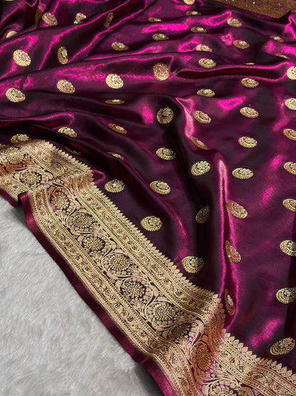 Chand Tara Cross Wine Boota With Traditional Banarasi Swarovski Work BSS04 (R)