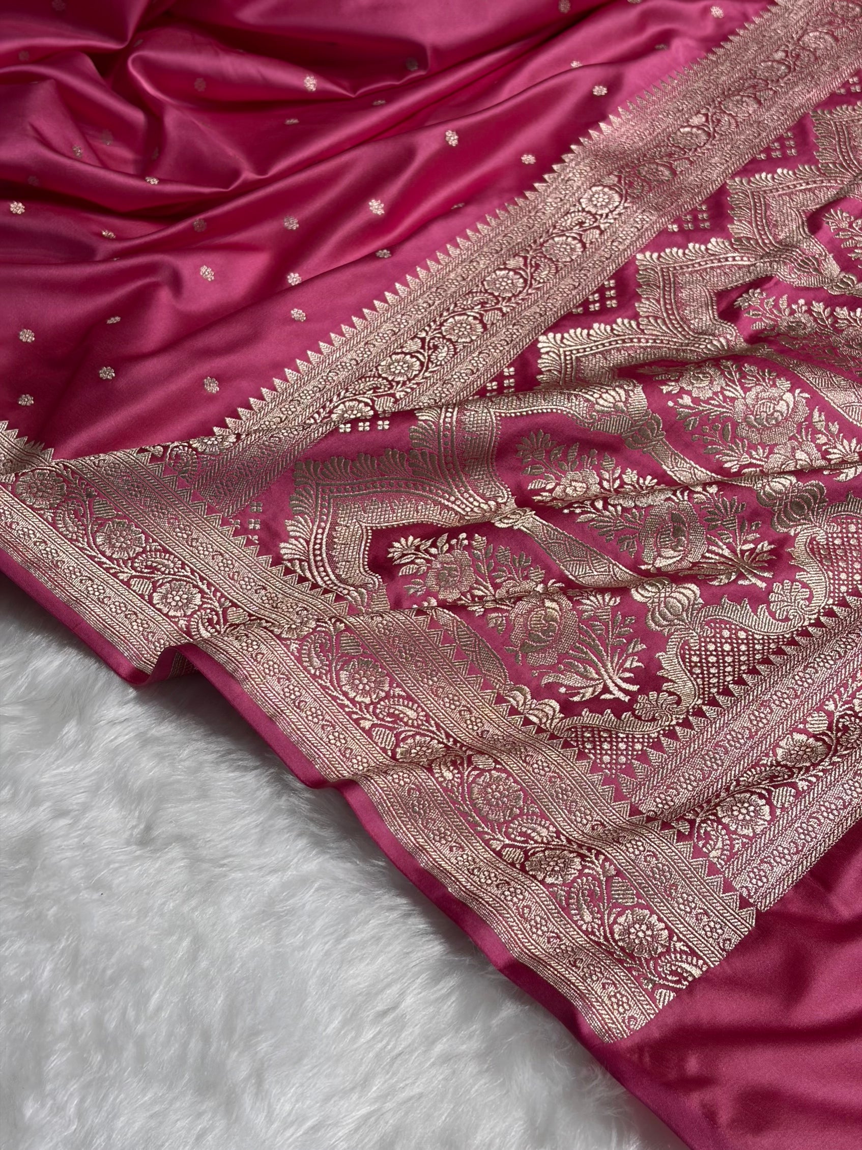 Baby Pink Booti Mashru Silk Saree MS26