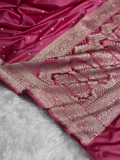 Baby Pink Booti Mashru Silk Saree MS26