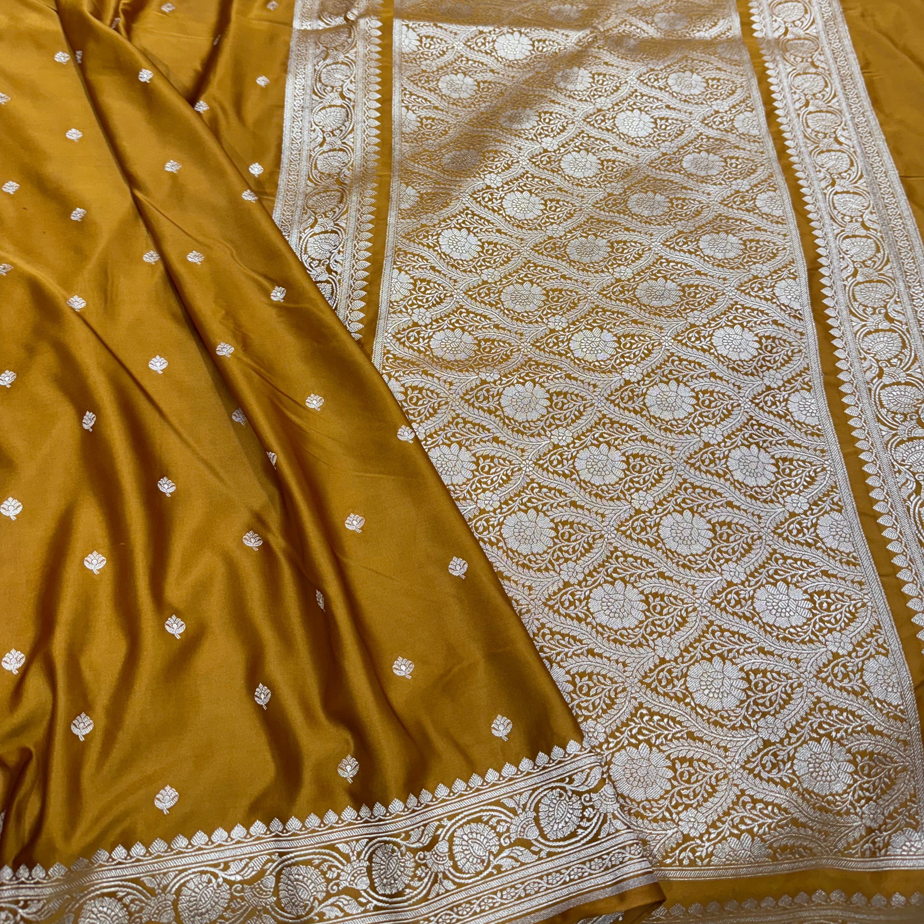 Mustard shades Mashru Silk Booti