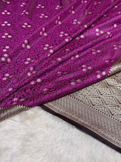 Magenta Shades Tanchoi Motif Mashru Silk Saree MST-12