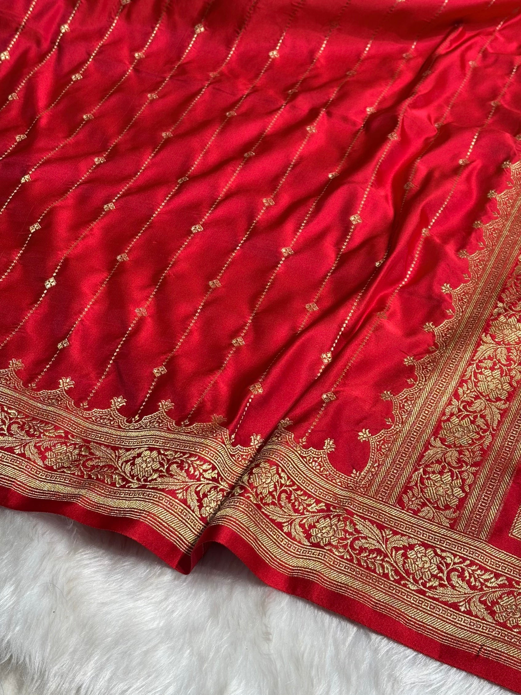 Bridal Red Shades Satin Katan Silk Saree SK63