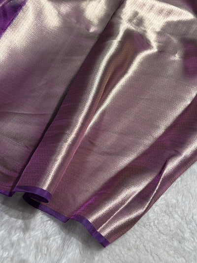 Banarasi Wine Shades Pure Tissue Silk Saree PT-60