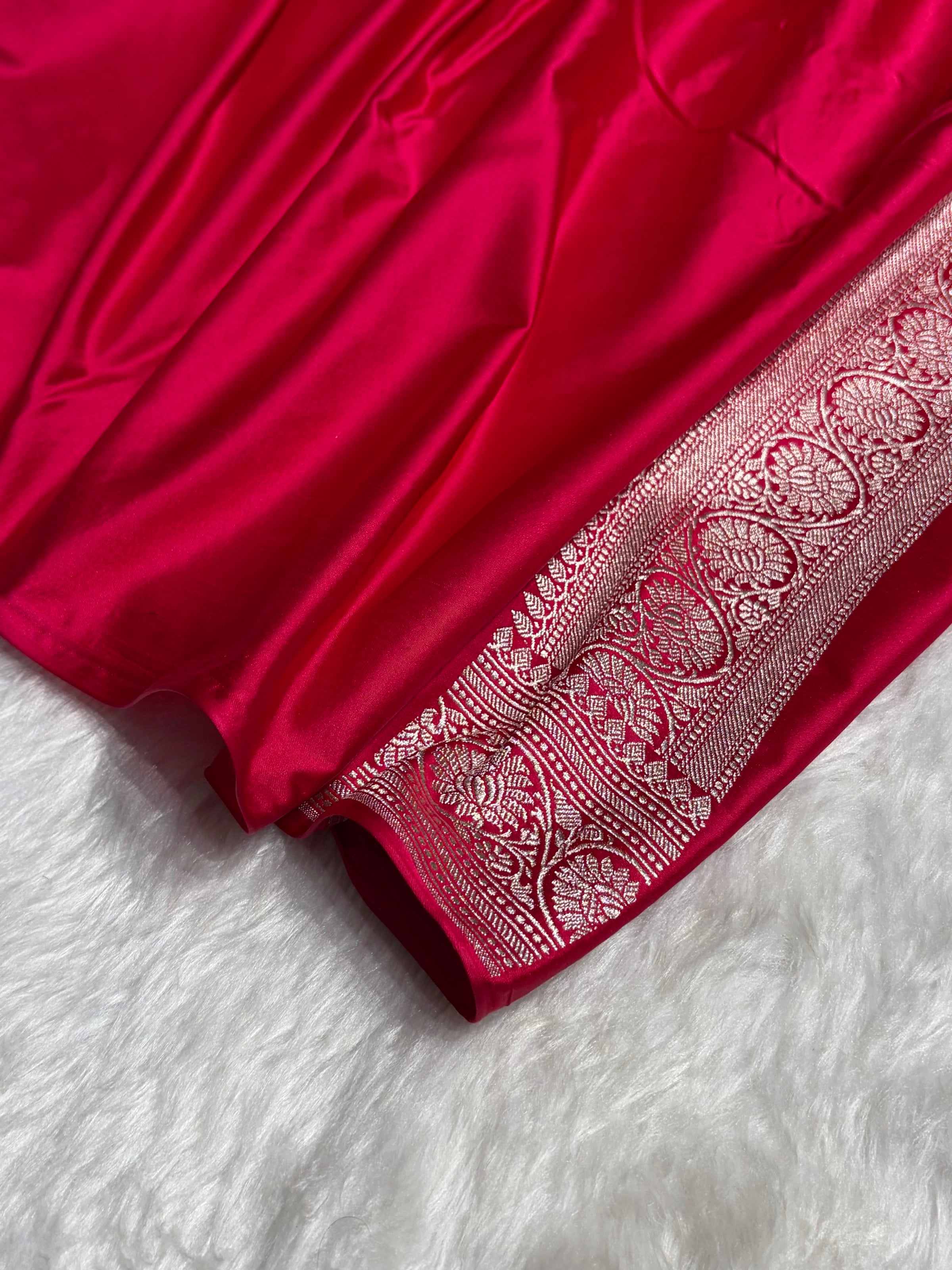 Dark Pink Minakari Banarasi Cross Mashru Silk Saree MS01