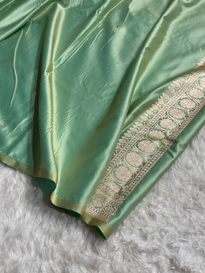Sea Green Shades Tanchoi Motif Mashru Silk Saree MST-13