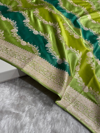 Multicolour Rangkat Mashru Silk Saree With Cross Pattern MSRK03