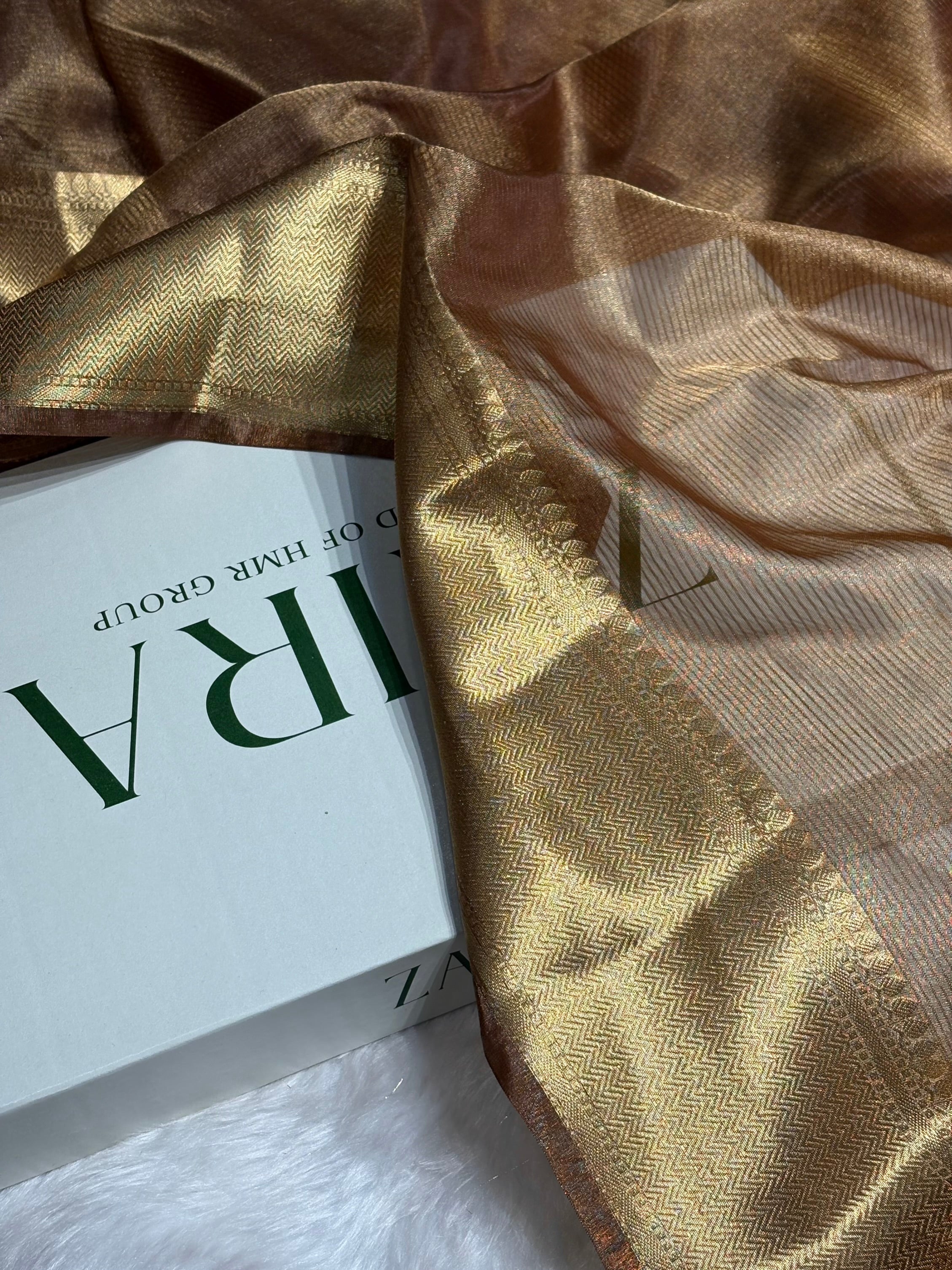 Cheaku Shades Semi Pure Tissue Silk Saree T06