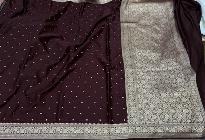Chocolate Mashru Silk Saree