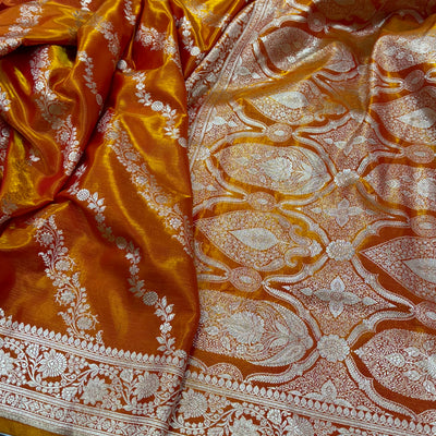 Ultra Light Weight Satin Silk Cross in Fire Gold Shades SS10