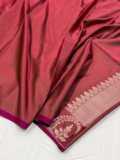 Rusty Mauve Shade With Booti Pattern Mashru Silk Saree