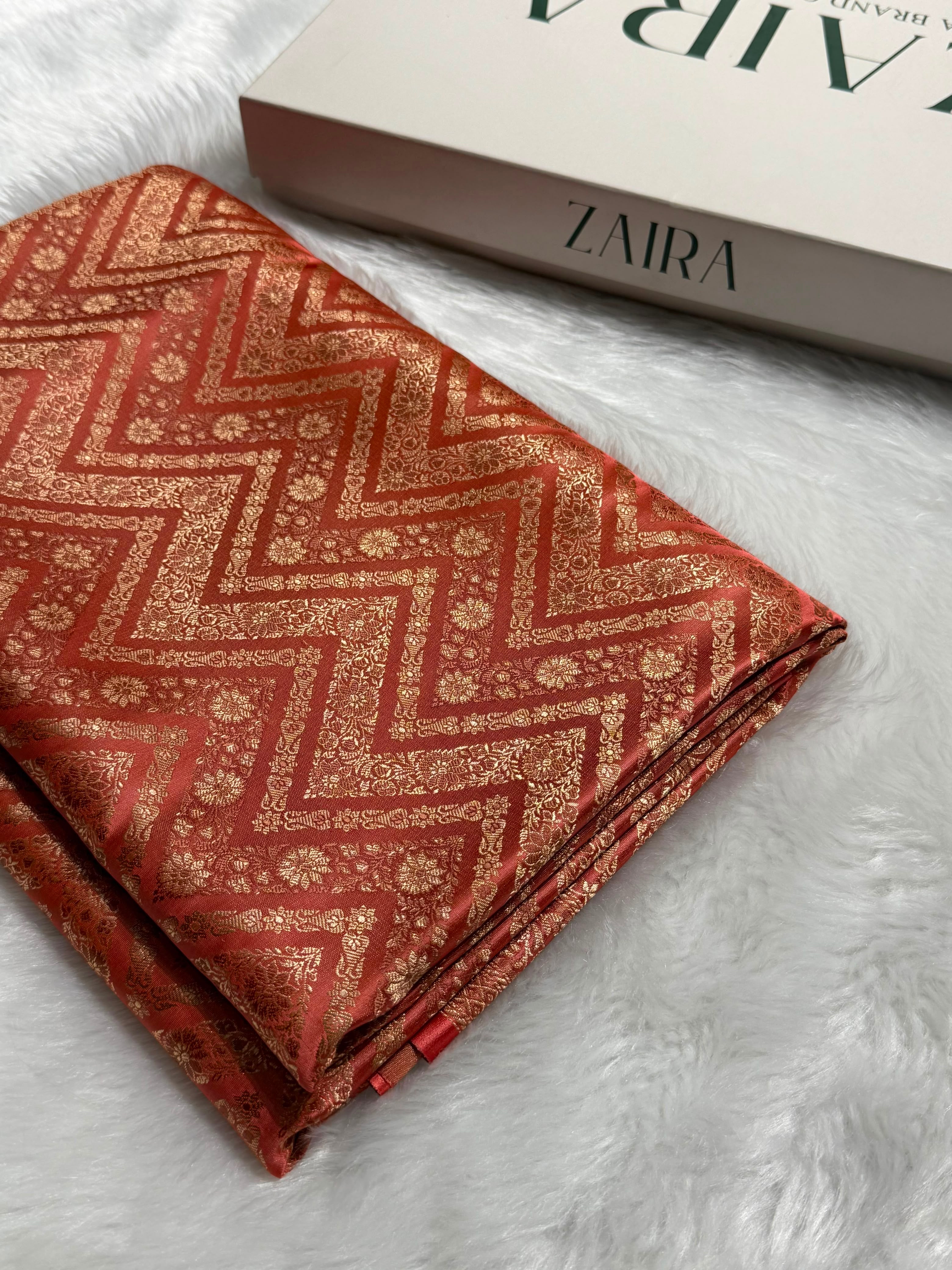 Peach Jamawar Tanchoi With Minakari Jaal Katan Silk Saree SKTM-26