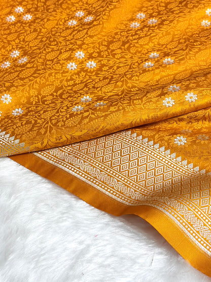 Mustard Shades Tanchoi Motif Mashru Silk Saree MST-12