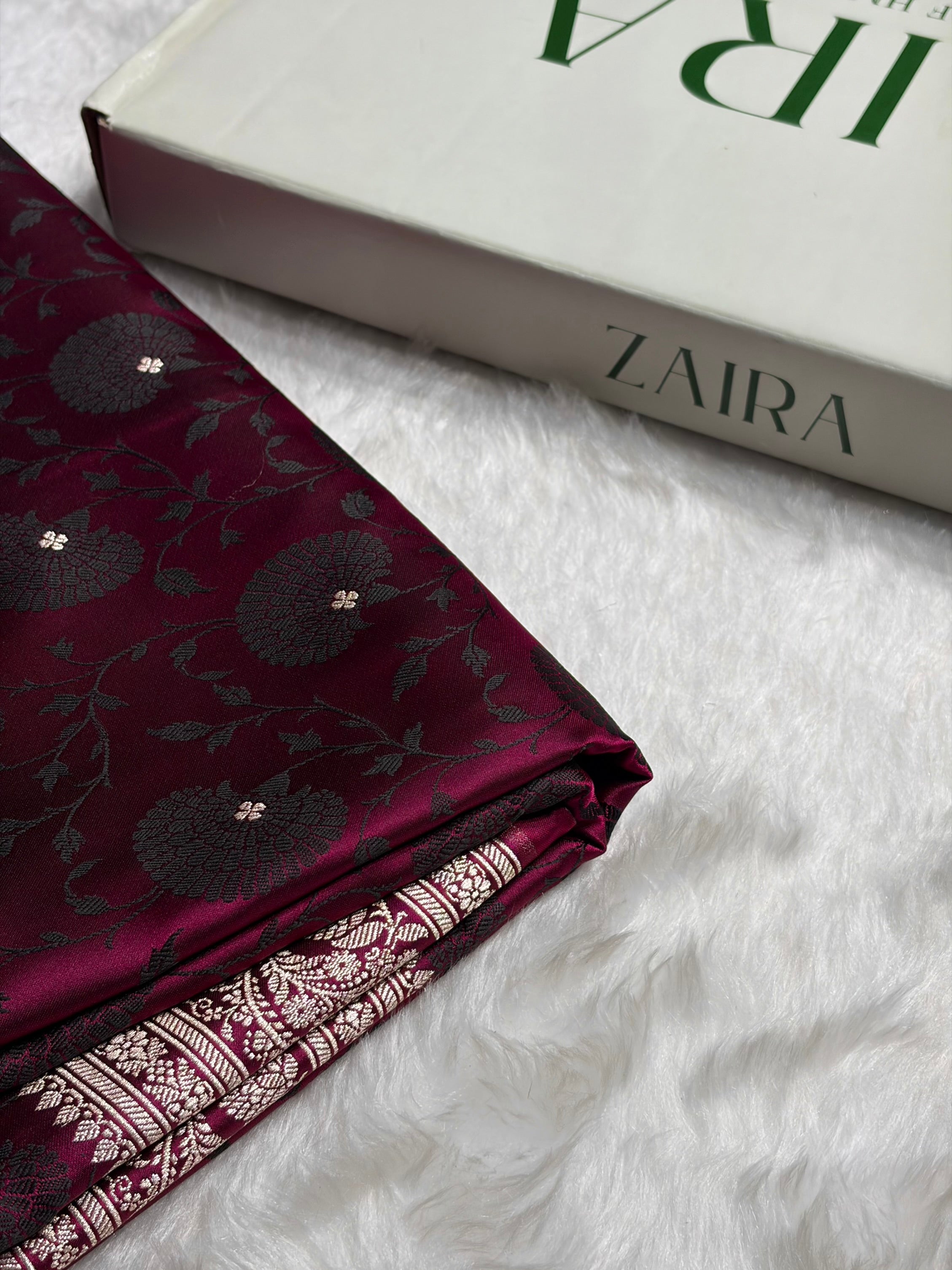 Garnet Shades Tanchoi Motif Mashru Silk Saree MST-11