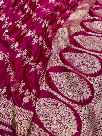 Ruby Pink Cross Mashru Silk Saree
