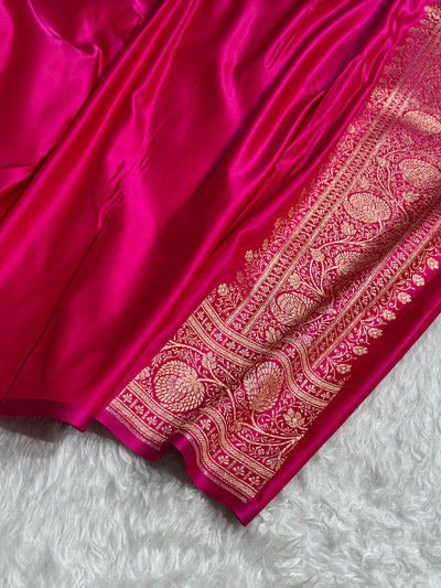 Powder Pink - Rani Banarasi Boota Katan Silk Saree SKM29