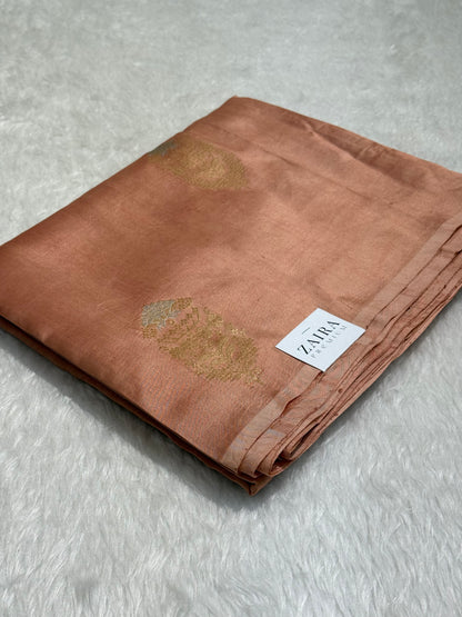 Brownish Pink Meena Boota Handwoven Paper Mango silk