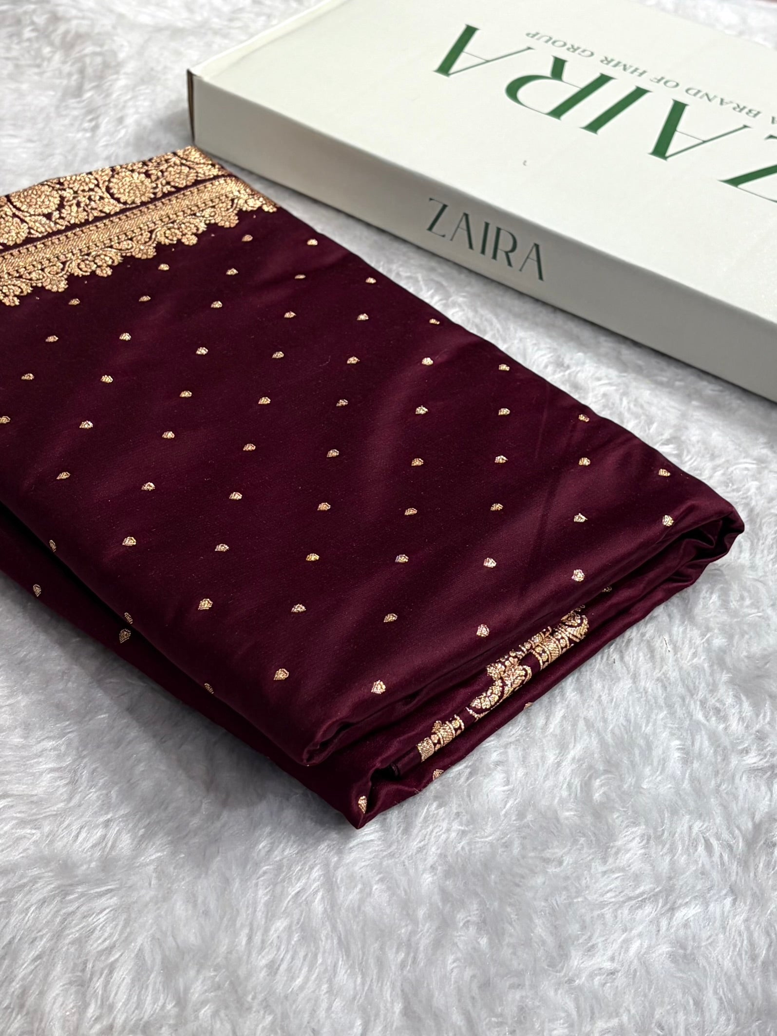 Banarasi Satin Katan Saree in Garnet Shades SK91