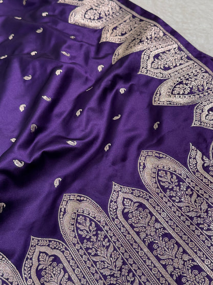 Skirt Border Purple Mashru Silk Saree