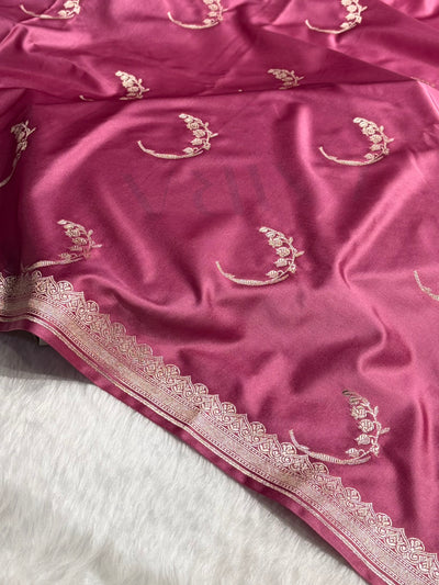 Mauve Pink Shades Unique Motif Mashru Silk Saree MCS47