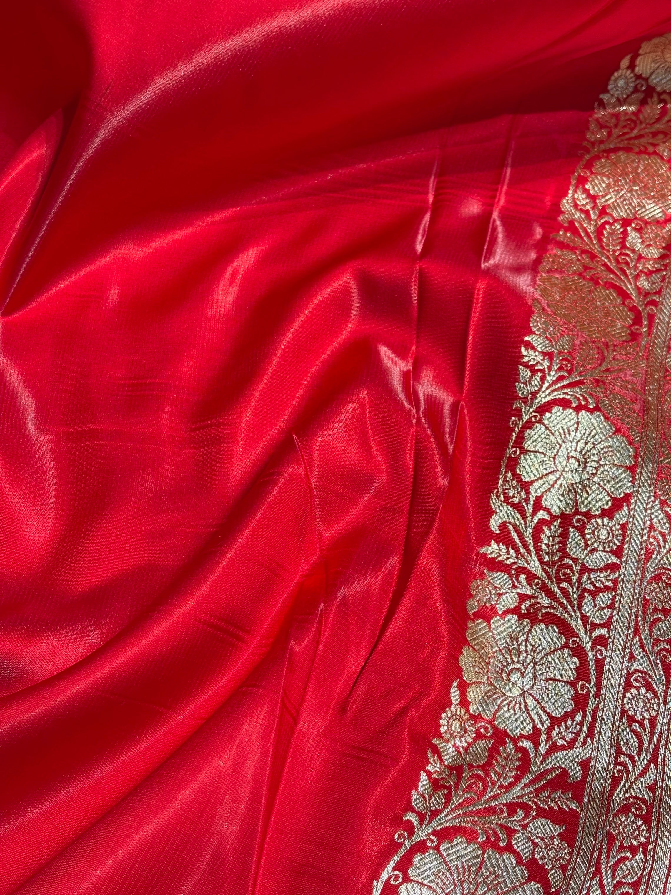 Satin Silk Dot Booti in Red Shades SS08