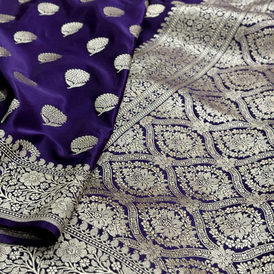 Purple Tree Boota Mashru Silk Saree
