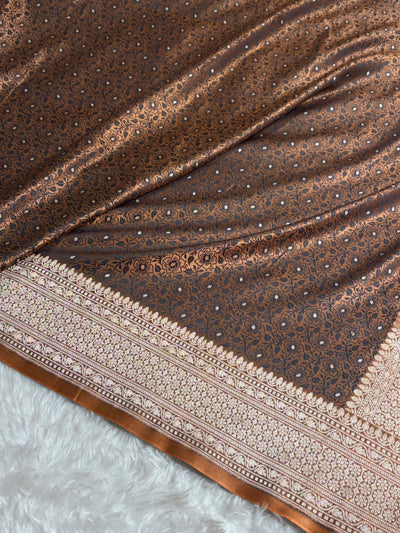 Brown Shades Tanchoi Motif Mashru Silk Saree MST-16
