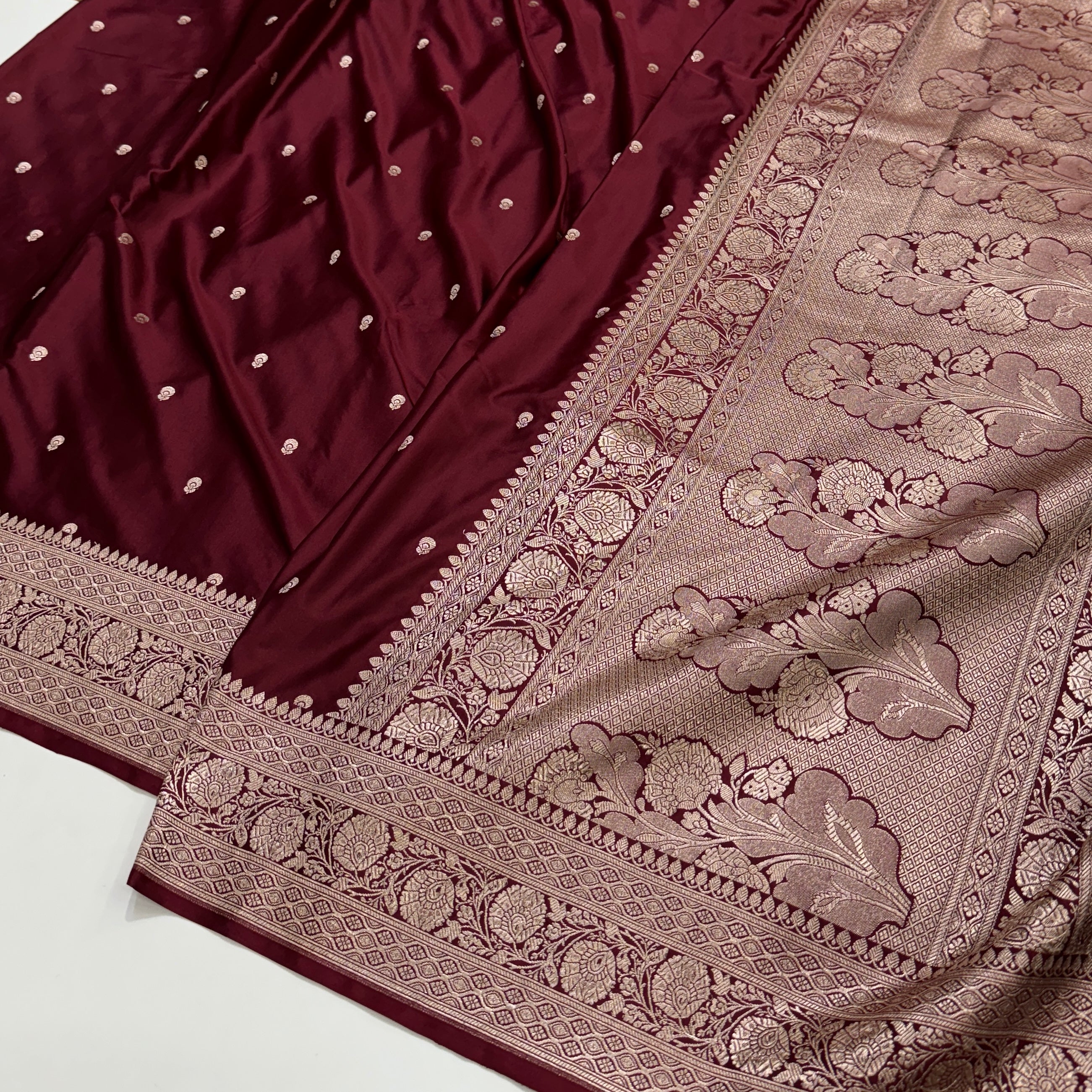 Beautiful Mahroon Mashru Silk Saree