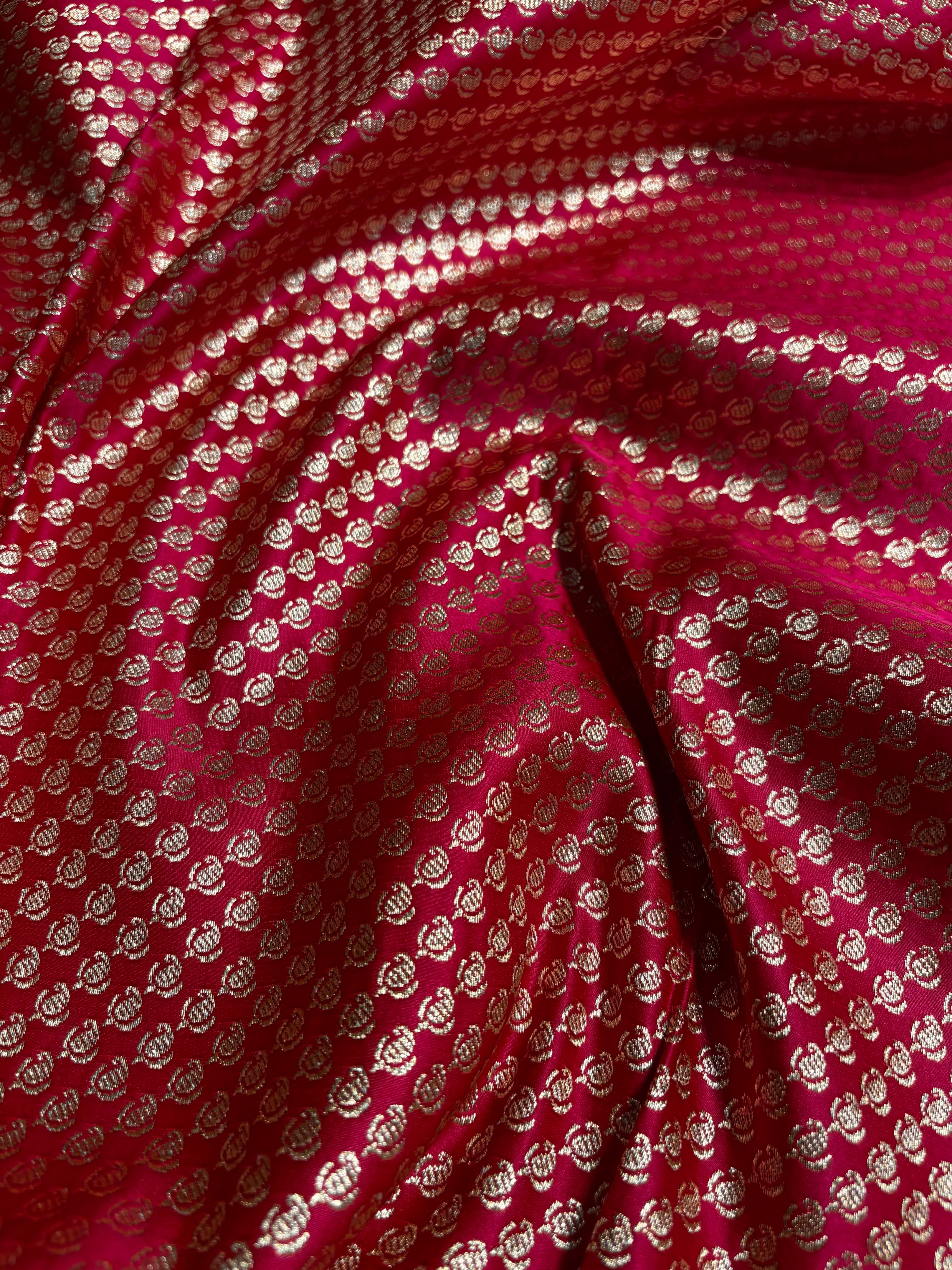 Rani Cross Pattern Satin Katan Silk saree SK37