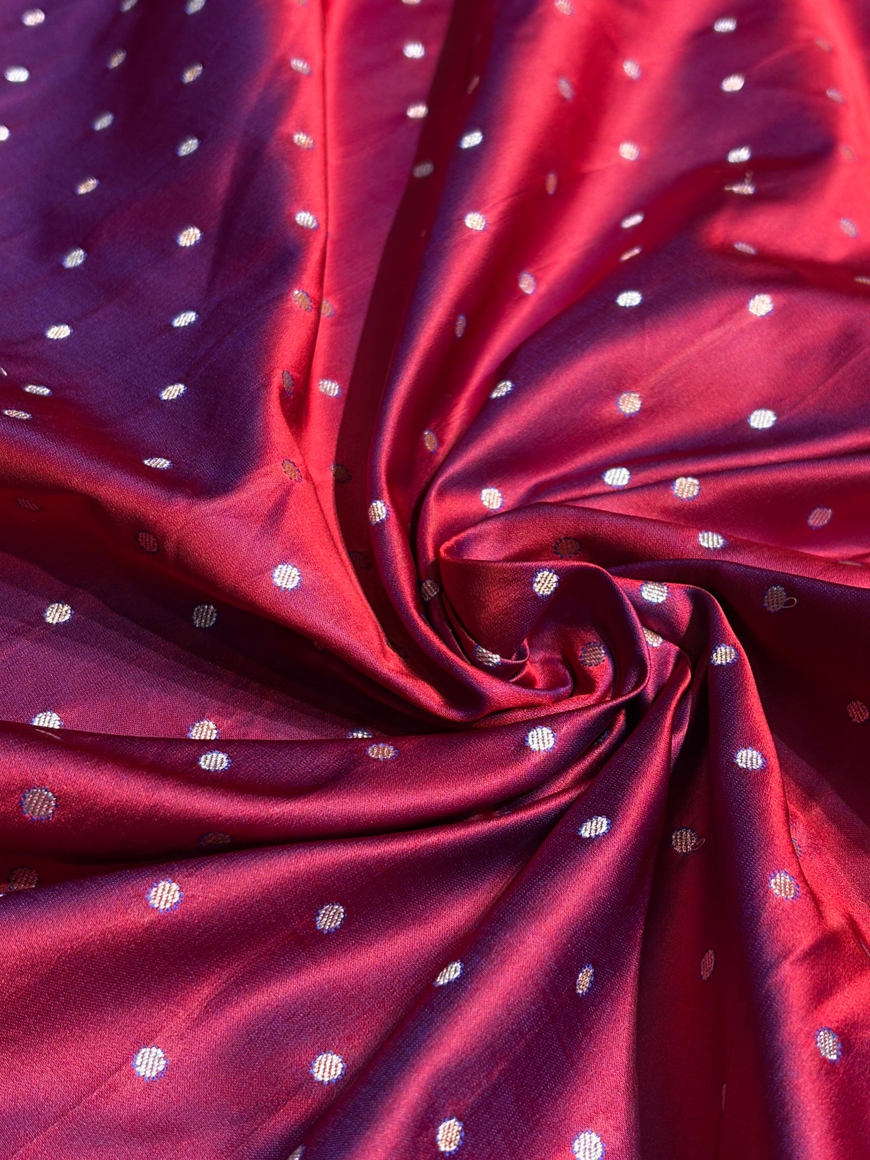 Reddish Navy Blue Floral Boota With Floral Border Mashru Silk Saree MSM 78