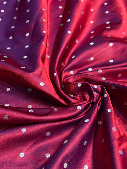 Reddish Navy Blue Floral Boota With Floral Border Mashru Silk Saree MSM 78