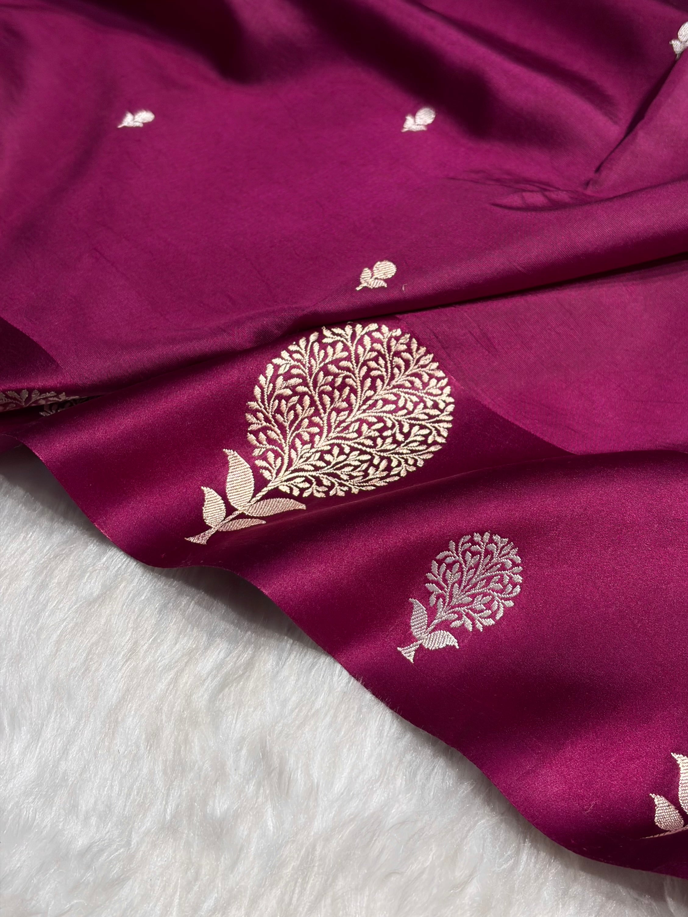 Wine Shades Handwoven Pure Paper Katan Silk RM-65