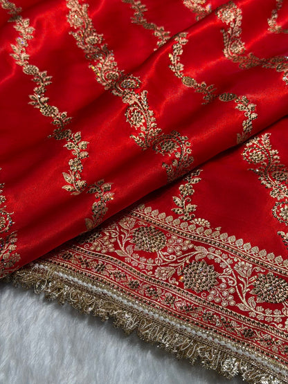 Bridal Red Cross with Swarovski Stone & Gotta Patti Work BSSGP10