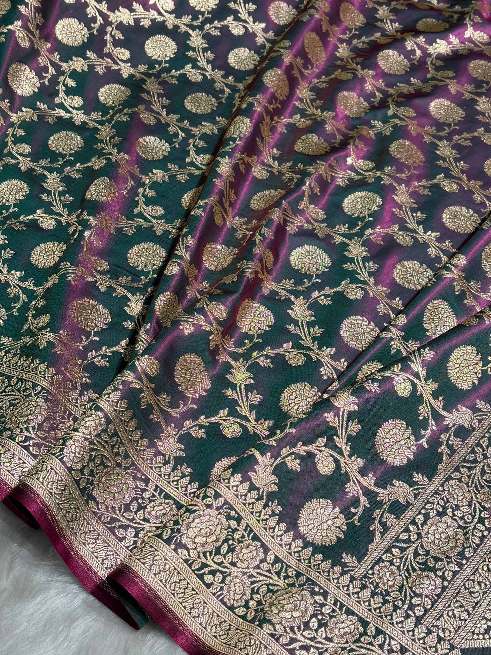 Light Weight Cross Wine shades Satin Silk Saree SS15
