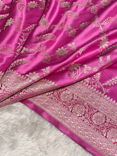 Blush Pink Jaal Mashru Silk Saree MCS23