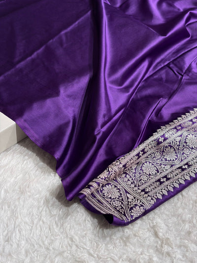 Purple Shades Floral Border Minakari Boota Mashru Silk Saree MCS66