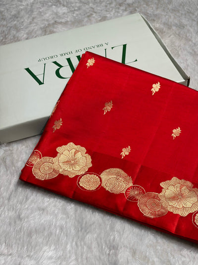 Red Shades Handwoven Pure Raw Paper Silk RM-61
