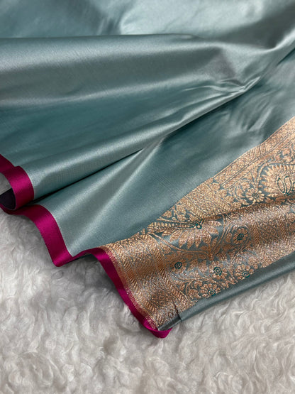 Banarasi Turquoise Shades booti Katan Silk saree SK10
