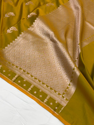 Mehndi Floral Booti Motif Mashru Silk Saree MSM-08