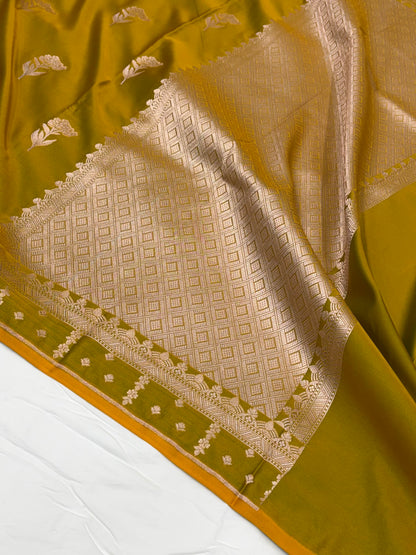 Mehndi Floral Booti Motif Mashru Silk Saree MSM-08