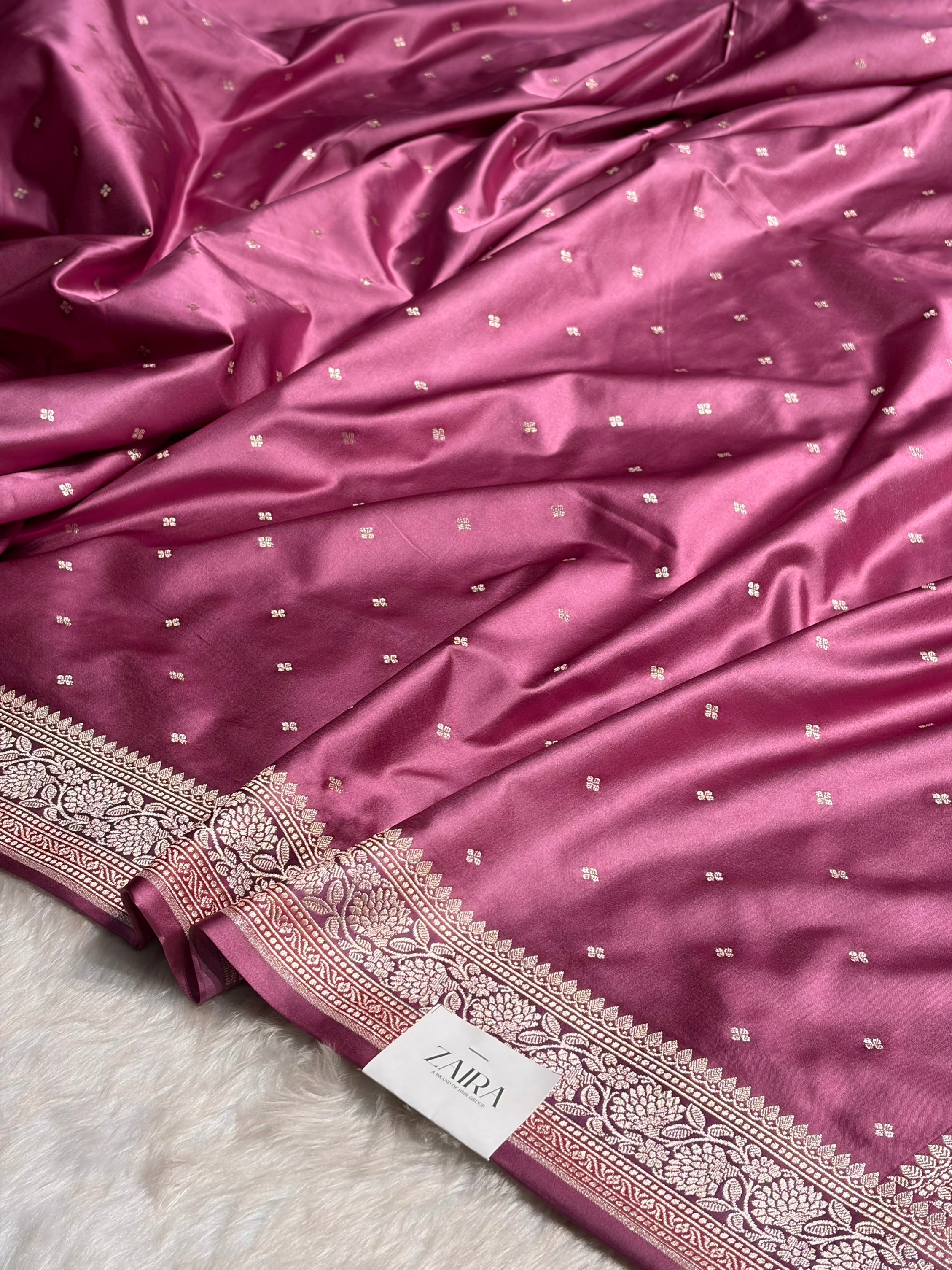 Blush Pink Shades Booti Mashru Silk Saree MS70