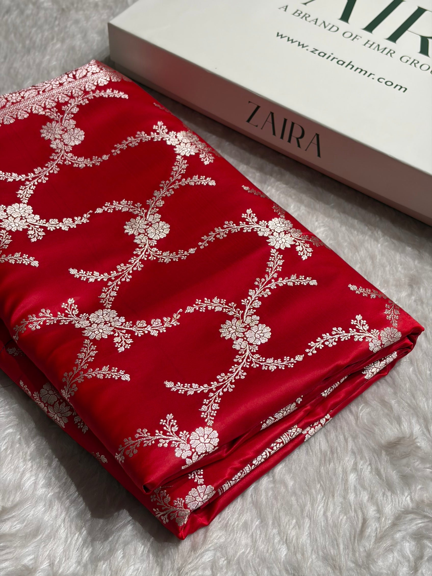Red Shades Banarasi With Floral Border Mashru Silk Saree MSM-127