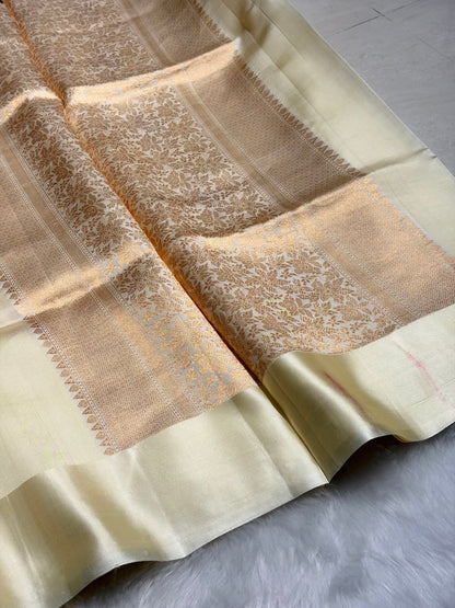 Cream Meena Boota Handwoven Raw Mango Silk RM-30