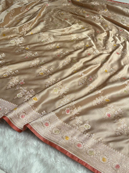 Tusser Minakari Banarasi Cross Mashru Silk Saree MS01